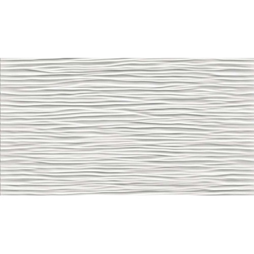 Настенная плитка глазурованная 3D Wave White Matt 30,5x56